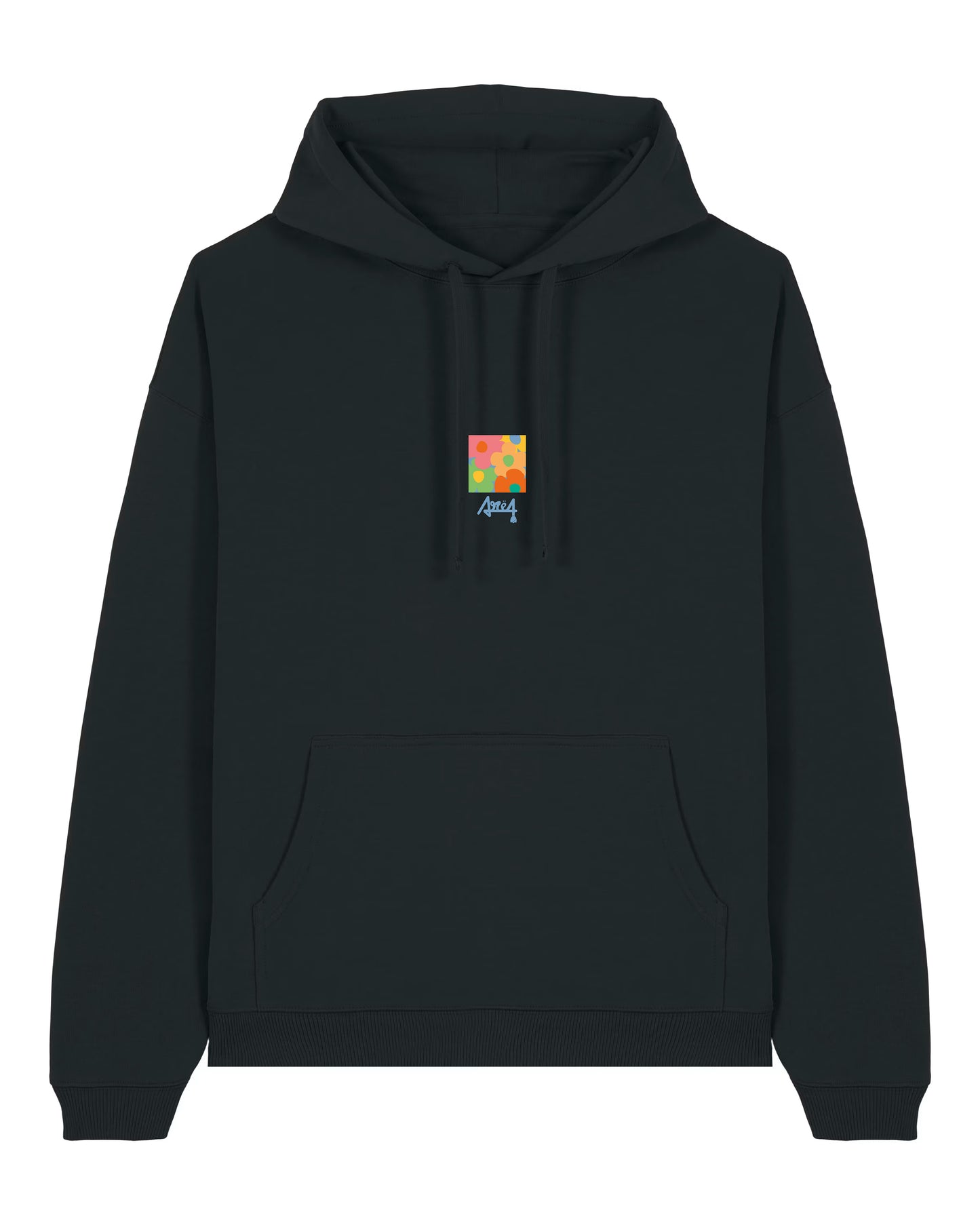 Hoodie Oversized Floral - Noir
