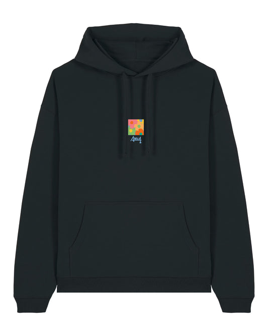Hoodie Oversized Floral - Noir