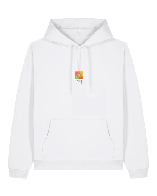Hoodie Oversized Floral - Blanc