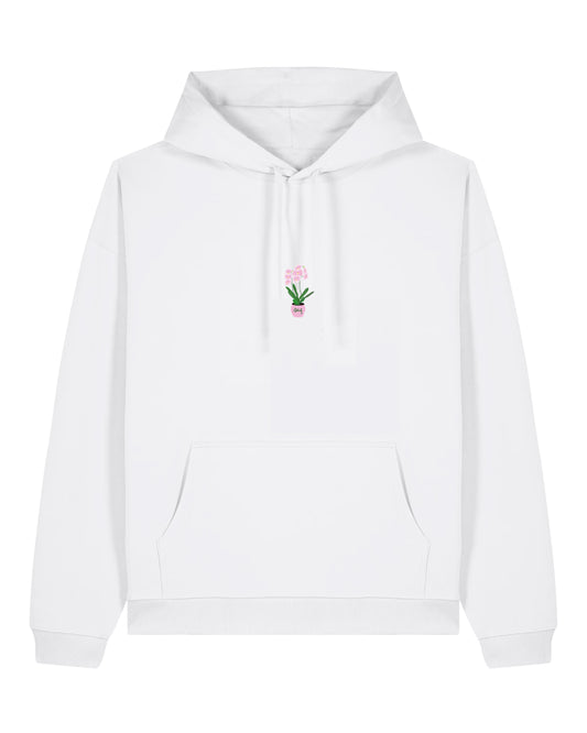 Hoodie Oversized Orchidée - Blanc
