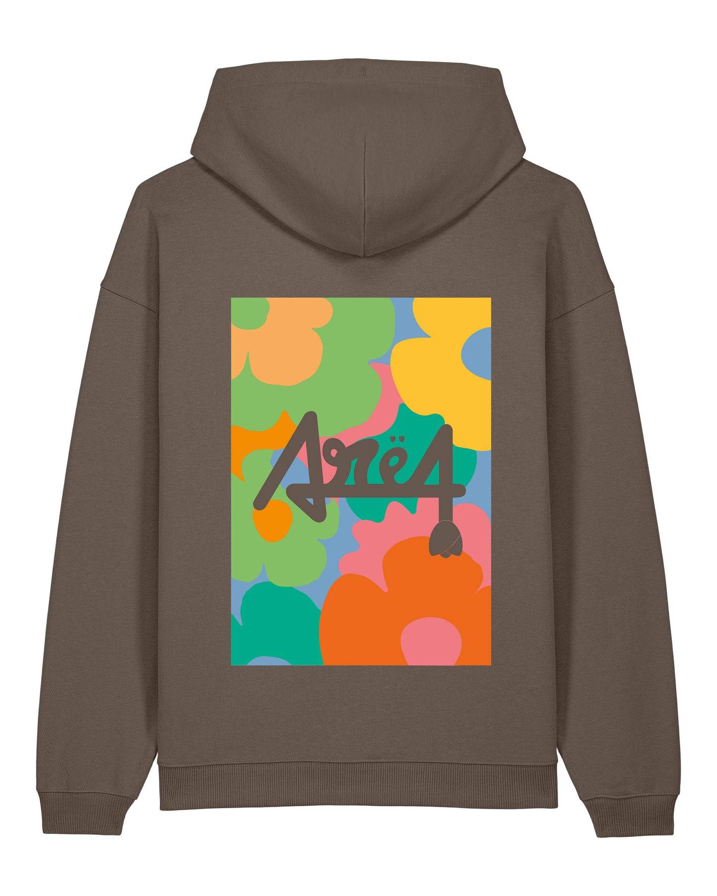 Hoodie Oversized Floral - Mocha