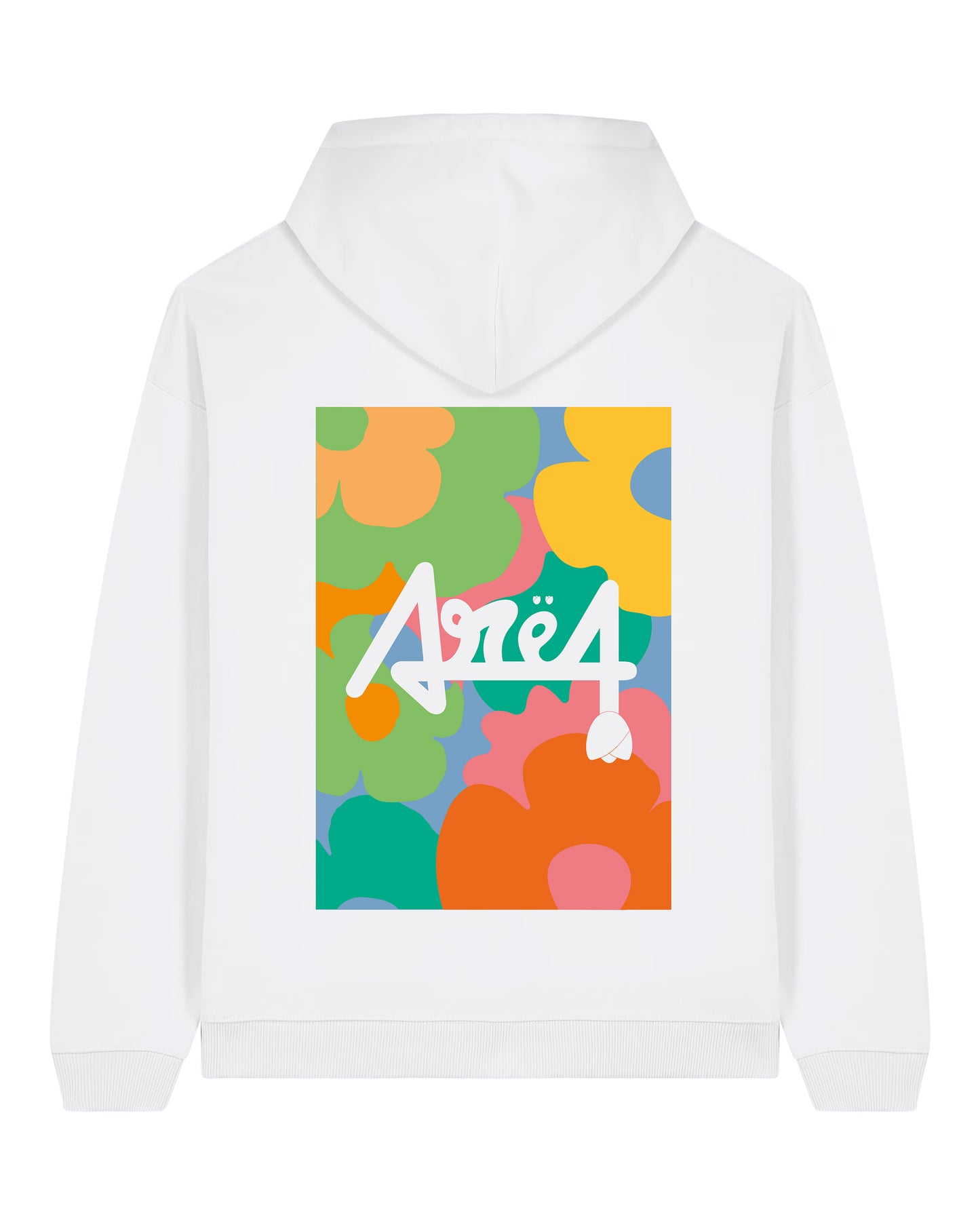 Hoodie Oversized Floral - Blanc